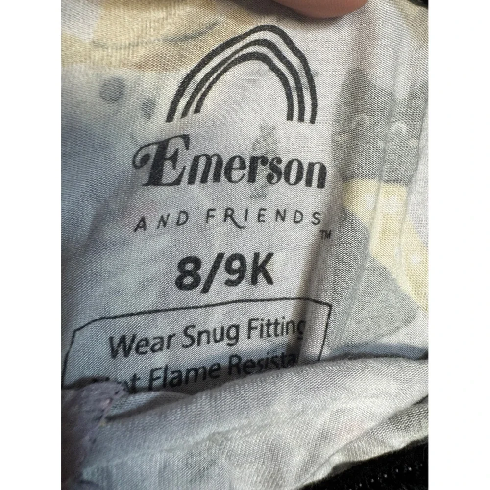 Emerson and Friends Halloween Bamboo Pajama Set Purple Skeleton Ghost Kids 8/9K